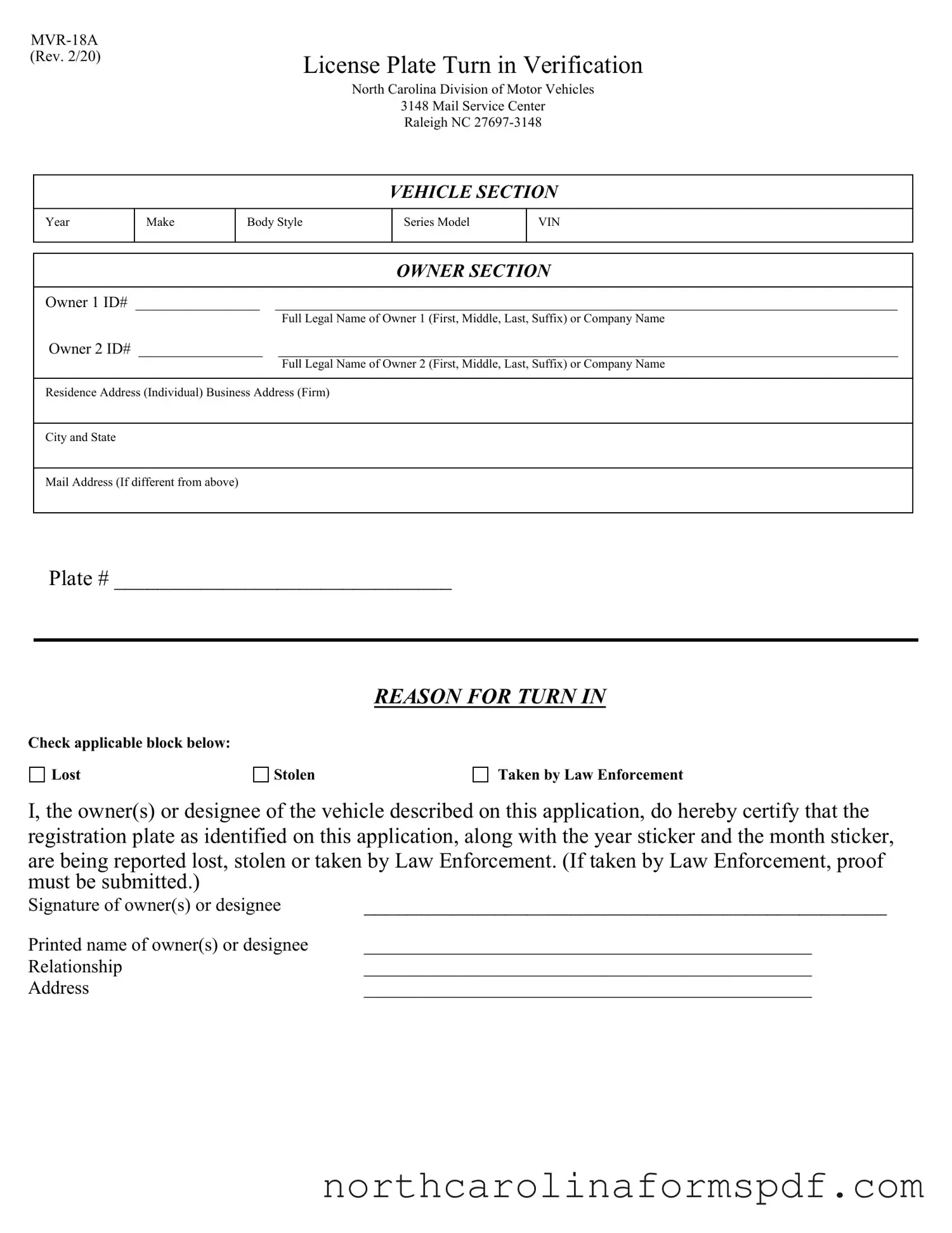 Fill a Valid Mvr 18A Form