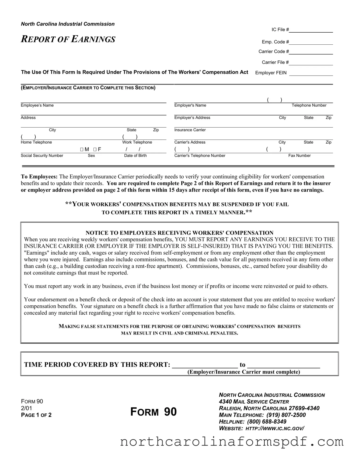 Fill a Valid North Carolina 90 Form