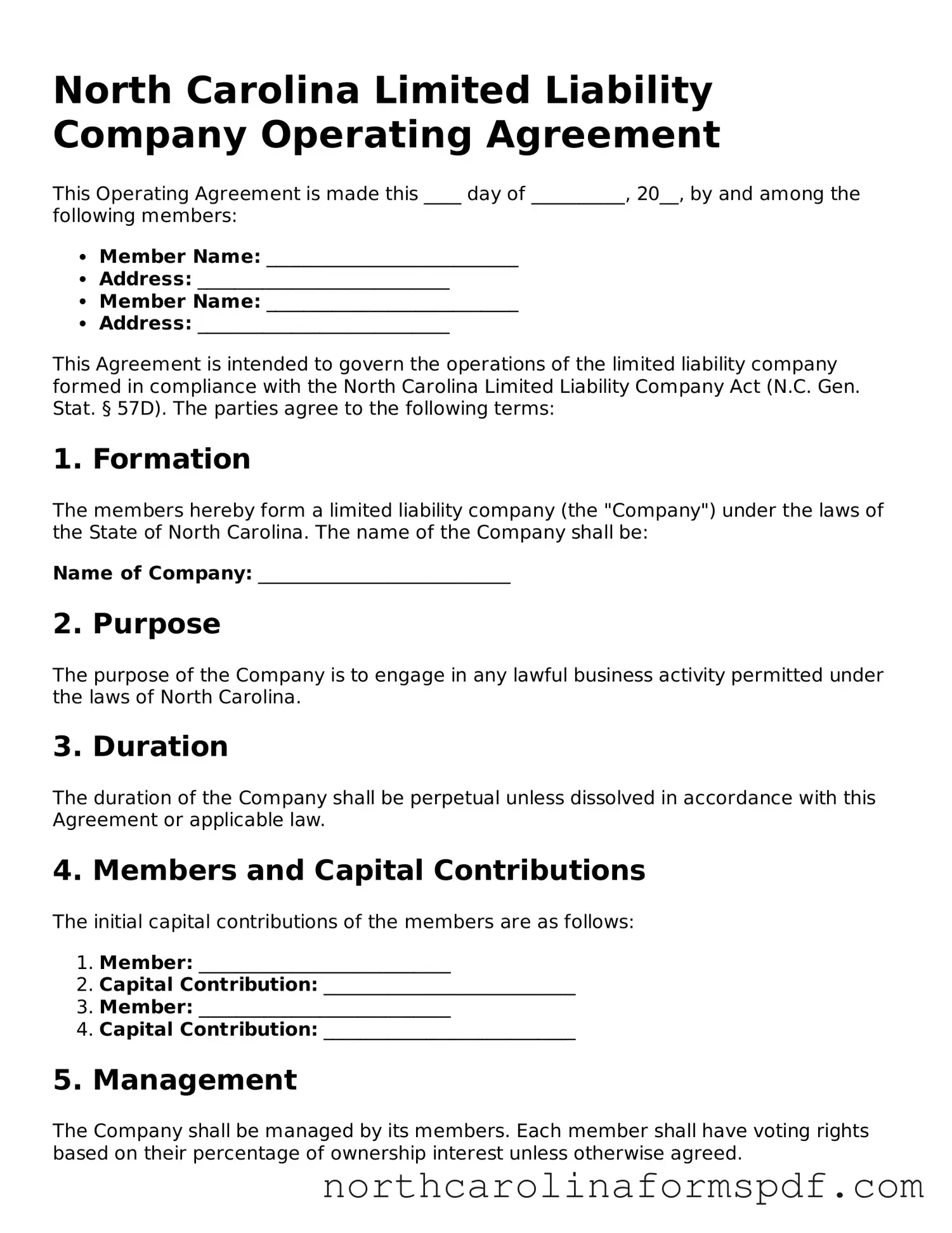 Attorney-Approved North Carolina Operating Agreement Template