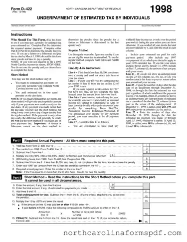 Fill a Valid D 422 North Carolina Form