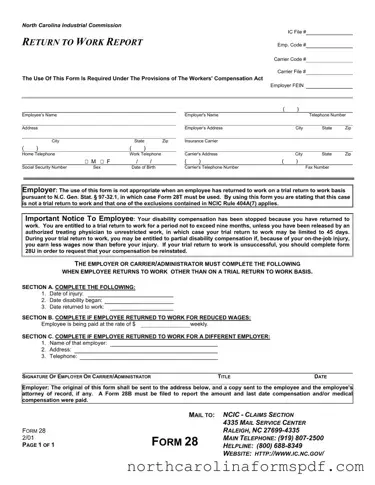 Fill a Valid North Carolina 28 Form