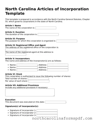 Attorney-Approved North Carolina Articles of Incorporation Template