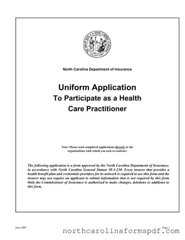 Fill a Valid North Carolina Department Of Insurance Form