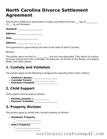 Attorney-Approved North Carolina Divorce Settlement Agreement Template