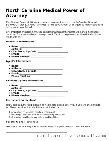 Attorney-Approved North Carolina Medical Power of Attorney Template