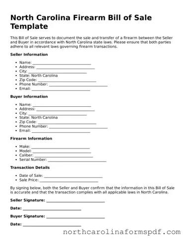 Attorney-Approved North Carolina Firearm Bill of Sale Template