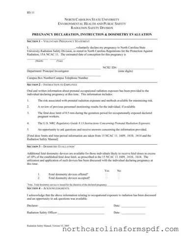 Fill a Valid North Carolina Rs 11 Form